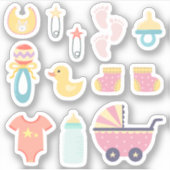 Sticker C'est un Baby shower rose fille (Devant)