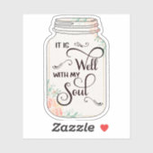 Sticker C'est un beau pot floral rose (Feuille)