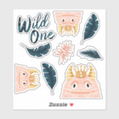 Sticker C'est un monstre rose sauvage et une jungle tropic (Feuille)