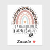 Sticker C'est une belle journée pour attraper des bébés sa (Feuille)