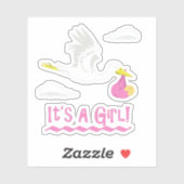 Sticker C'est une fille ! (Feuille)