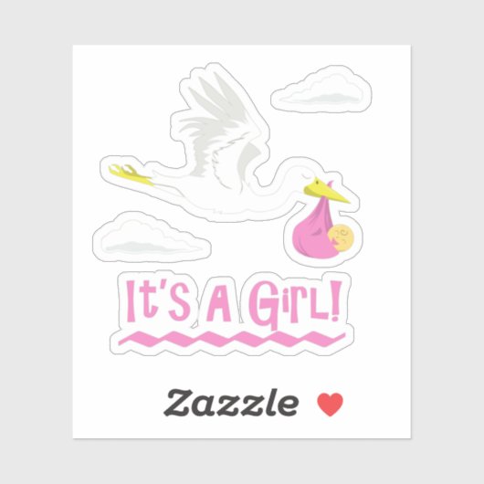 Sticker C'est une fille ! (Feuille)