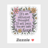 Sticker C'est une Pensée Intrusive – Douce Santé Mentale (Feuille)