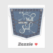 Sticker C'est une poche bien denim (Feuille)