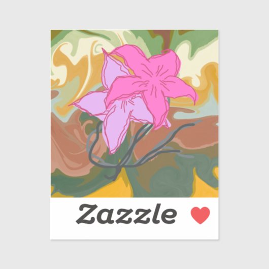 Sticker Cette conception d'art floral abstrait mélange des (Feuille)