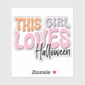 Sticker Cette fille adore Halloween (Feuille)