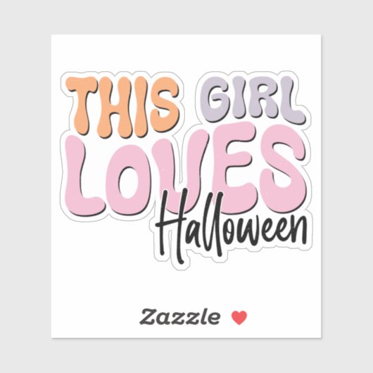 Sticker Cette fille adore Halloween (Feuille)