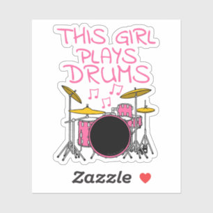 Sticker Cette Fille Joue Des Tambours, Musicienne De Drumm