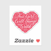 Sticker Cette fille va changer le monde (Feuille)