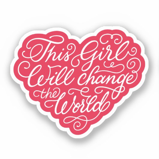 Sticker Cette fille va changer le monde (Recto)
