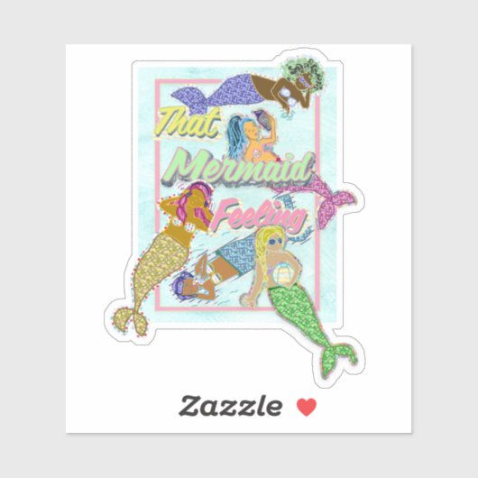 Sticker Cette Sirène De Sensation Patchwork (Feuille)