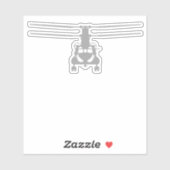 Sticker CH-47 Chinook Vue frontale gris (Feuille)