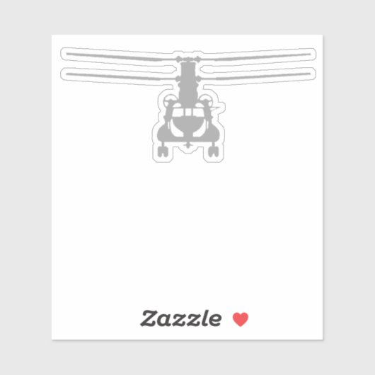 Sticker CH-47 Chinook Vue frontale gris (Feuille)
