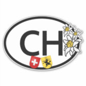 Sticker CH drapeaux suisses et canton Schaffhausen | Edelw (Devant)