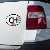 Sticker CH Suisse & Canton Tessin Armoiries Oval