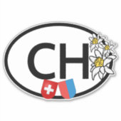 Sticker CH Suisse & Canton Tessin Armoiries Oval (Devant)