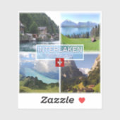 Sticker CH Suisse - Interlaken - Lac Thun - Thunerse (Feuille)