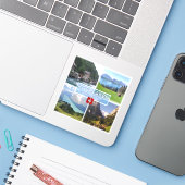 Sticker CH Suisse - Interlaken - Lac Thun - Thunerse (Ordinateur portable avec iPhone)