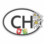 Sticker CH Swiss & Canton Thurgau Armoiries Oval (Devant)