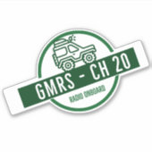 Sticker Chaîne radio GMRS 20 (Devant)