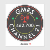 Sticker Chaîne radio GMRS 21 (Feuille)
