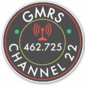 Sticker Chaîne radio GMRS 22 (Devant)