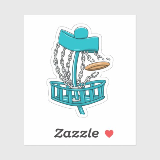 Sticker Chaînes d'attelage de golf de disque (Feuille)