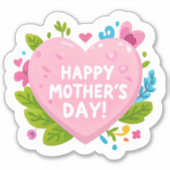 Sticker Chaleur de l’affection - Bonne fête des mères Coeu (Devant)