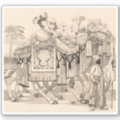 Sticker Chameaux Marchant Habillés En Costume (Devant)