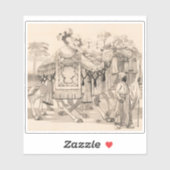 Sticker Chameaux Marchant Habillés En Costume (Feuille)