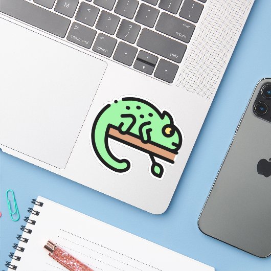 Sticker Chameleon (Ordinateur portable avec iPhone)