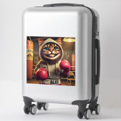 Sticker "Champ de boxe ? - Chat avec clous de boxe (Sur valise)