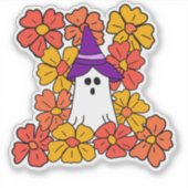 Sticker Champ fleur de fantôme d'Halloween mignon (Devant)