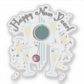 Sticker Champagne Toast New Years Eve (Devant)
