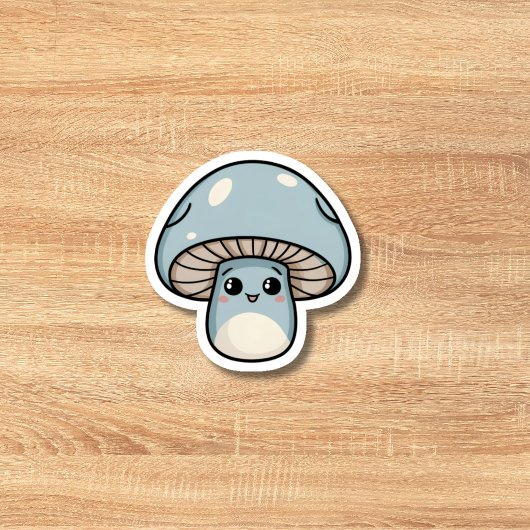 Sticker Champignon bleu Kawaii