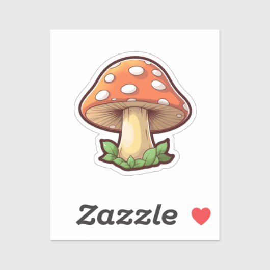 Sticker Champignon de dessin animé (Feuille)