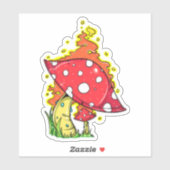 Sticker Champignon flamboyant psychédélique sauvage (Feuille)