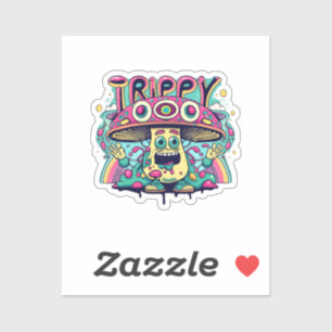 Sticker Champignon Heureux Tripant