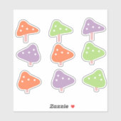 Sticker Champignons Danseurs Ensemble Coloré (Feuille)
