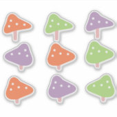 Sticker Champignons Danseurs Ensemble Coloré (Devant)