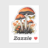 Sticker Champignons de bois orange d'automne (Feuille)