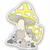 Sticker Champignons jaunes mignons (Recto)