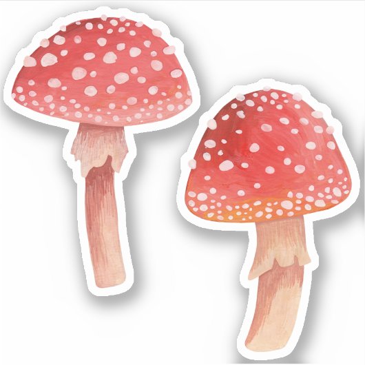 Sticker Champignons rouges poilus. Amanita / Amanita (Devant)