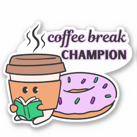 Sticker Champion de pause café imperméable (Devant)