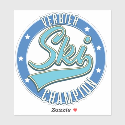 Sticker Champion de ski de Verbier (Feuille)