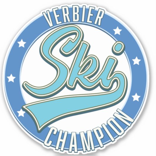 Sticker Champion de ski de Verbier (Devant)