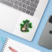 Sticker Chanceux Saint-Patrick (Ordinateur portable avec iPhone)