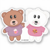 Sticker Chandail d'automne amis ours (Recto)