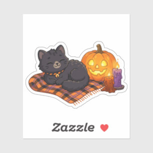 Sticker Chandelle de chat mignon de saison effrayante Hall