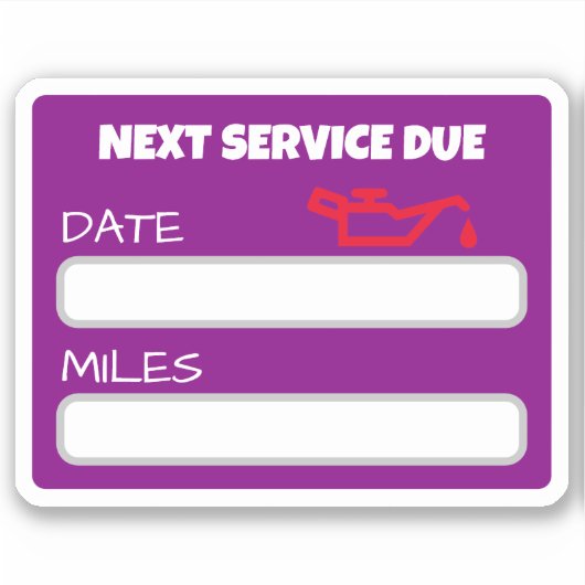 Sticker Changement d'huile de mûre sur mesure (Devant)